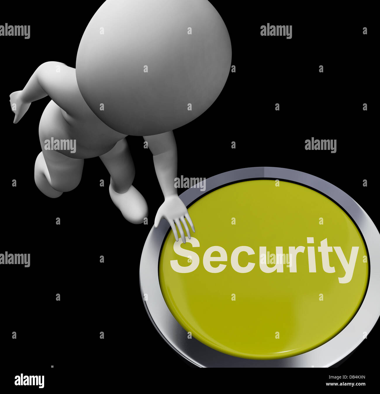 Security Button Shows Privacy Encryption And Safety Stock Photo