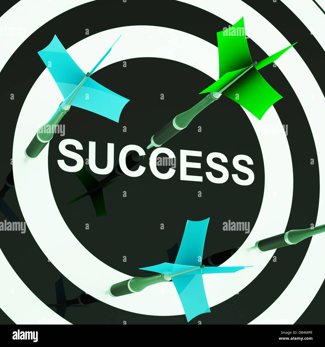 Success On Dartboard Shows Unsuccessful Goals Stock Photo