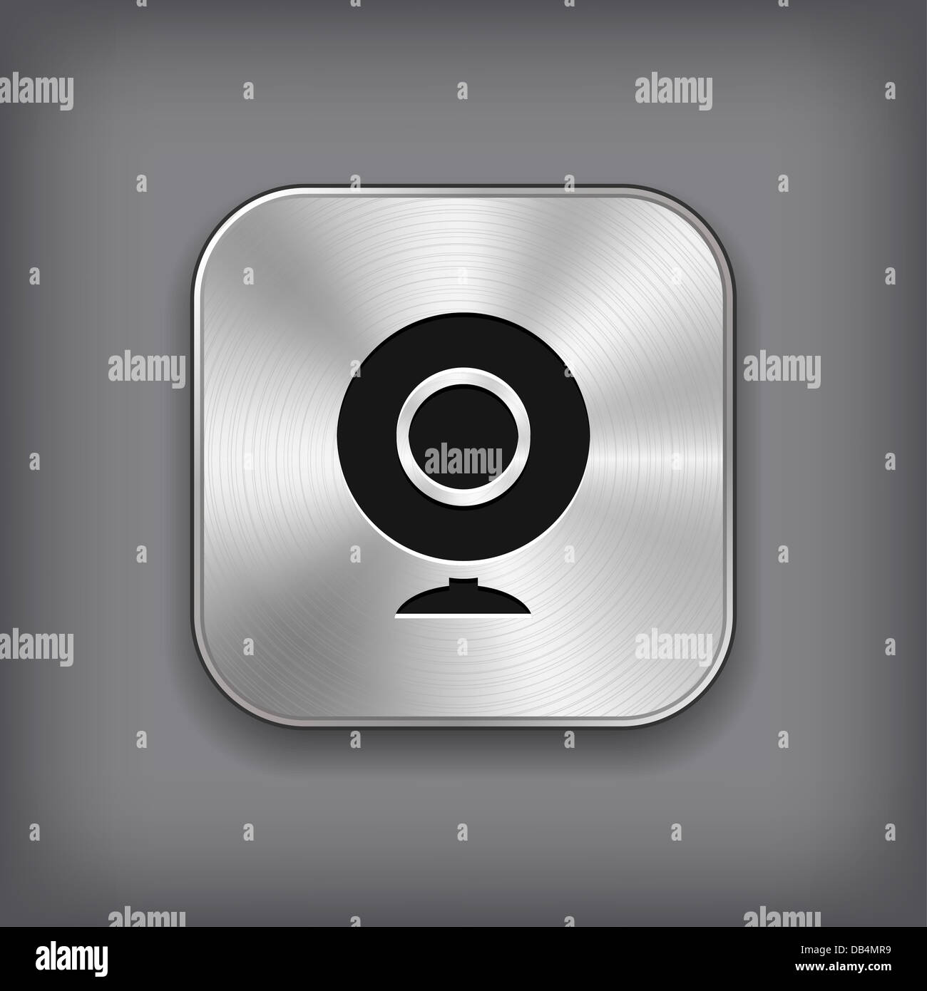 Webcamera icon - metal app button Stock Photo - Alamy