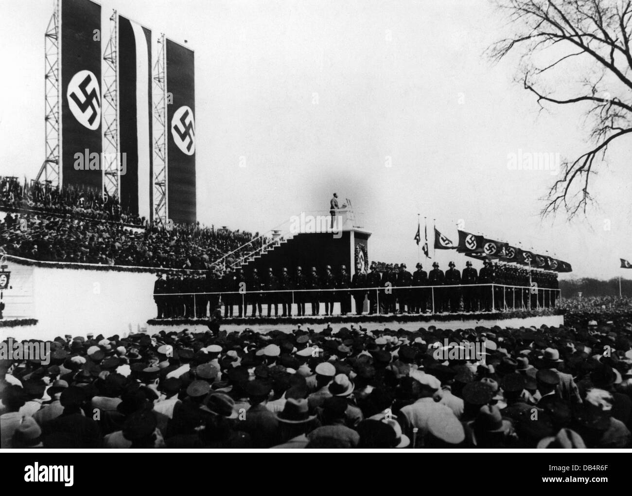 Nazism / National Socialism, events, Labour Day, Tempelhof field, speech of Chancellor of the Reich Adolf Hitler, Berlin, 1.5.1936, Additional-Rights-Clearences-Not Available Stock Photo