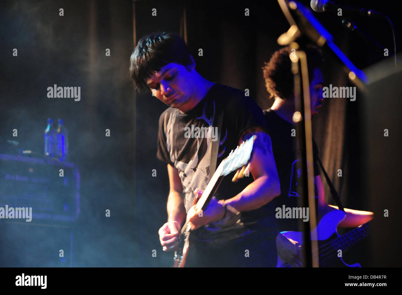 Conrad Keely of Trail of Dead performing on stage at the O2 Academy. Birmingham, England - 18.04.11 Stock Photo