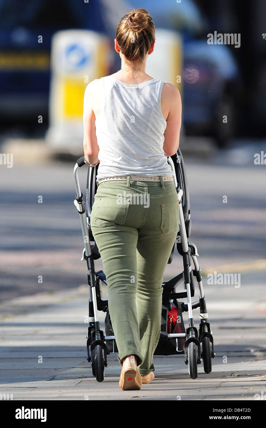 Rachel Stevens out and about with her baby in Primrose Hill London