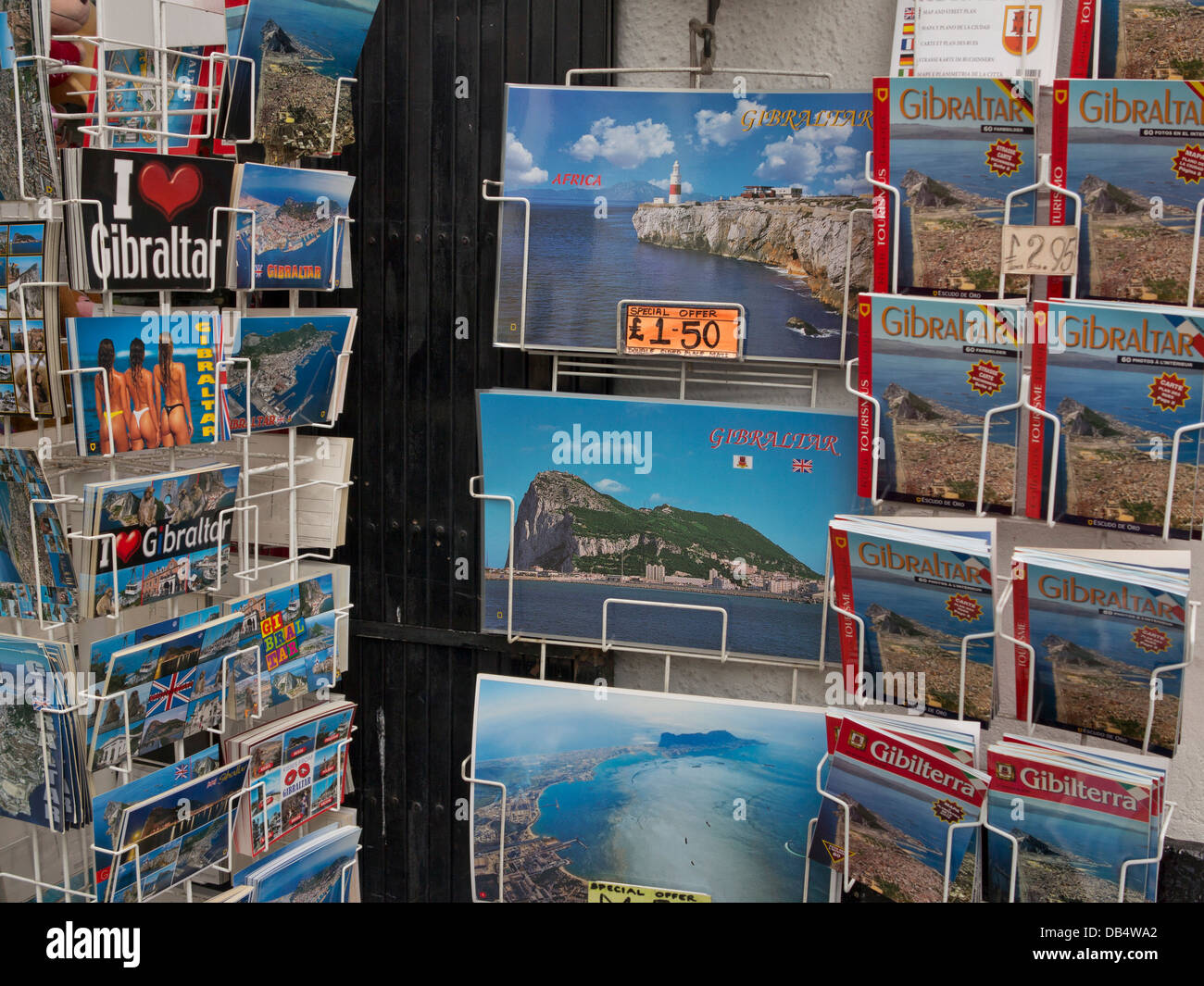 Souvenir and postcard shop in Gibraltar Stock Photo