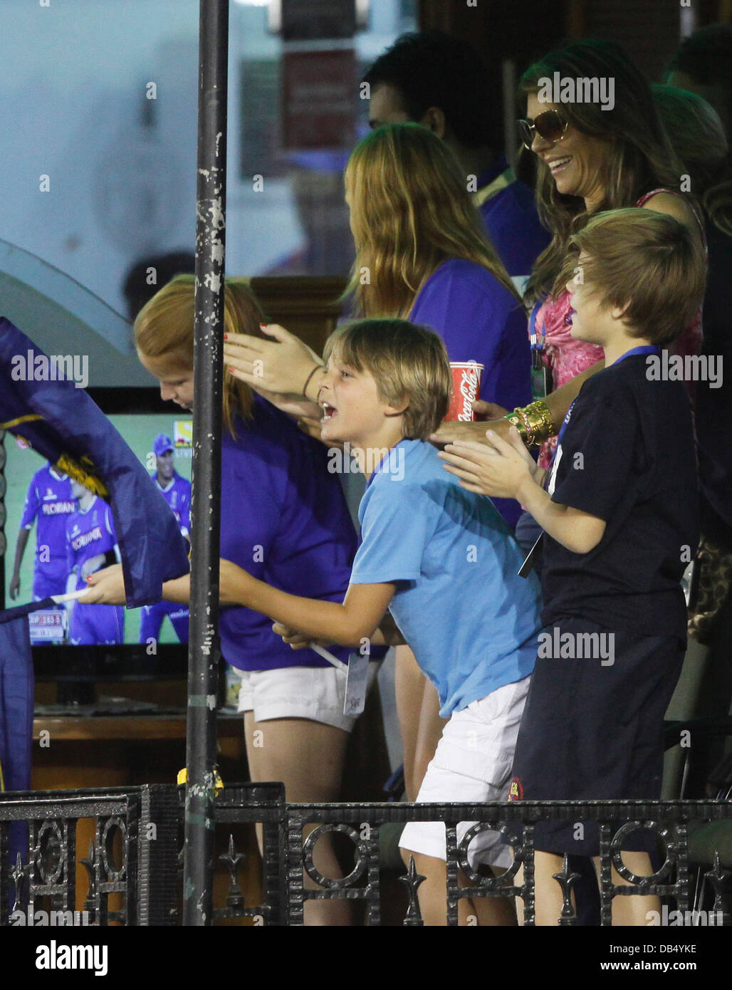 Elizabeth Hurley Aka Liz Hurley With Her Son Damian Hurley During The elizabeth-hurley-aka-liz-hurley-with-her-son-damian-hurley-during-the