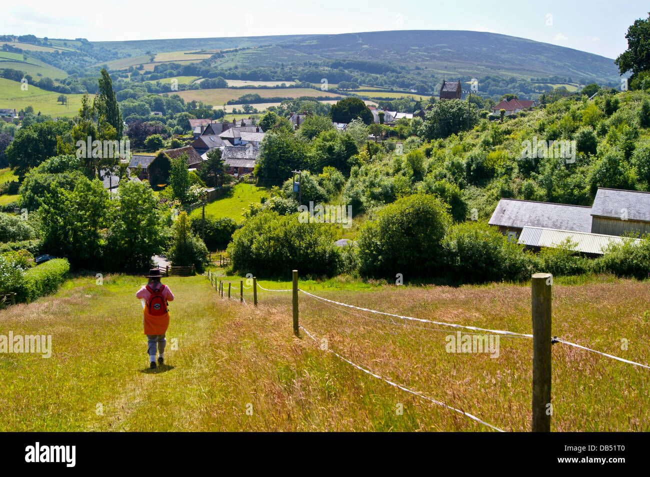 Wootton Courtenay on the Macmillan Way West long distance footpath near Minehead, Somerset Stock Photo