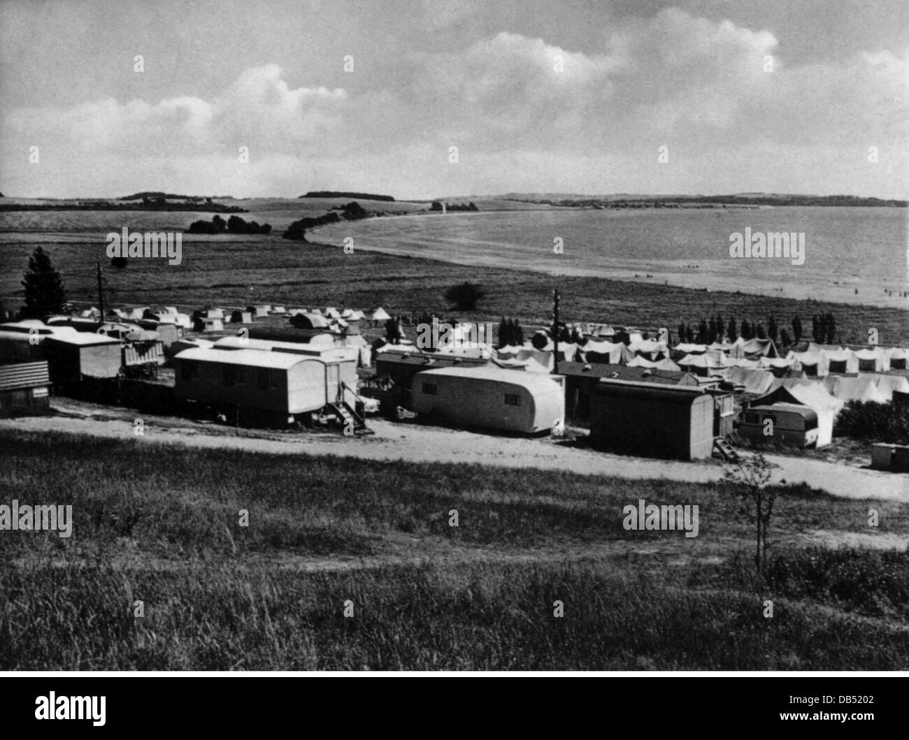 tourism, campsite at Putbus, Rügen, Stresow, 1970s, , Additional-Rights-Clearences-Not Available Stock Photo