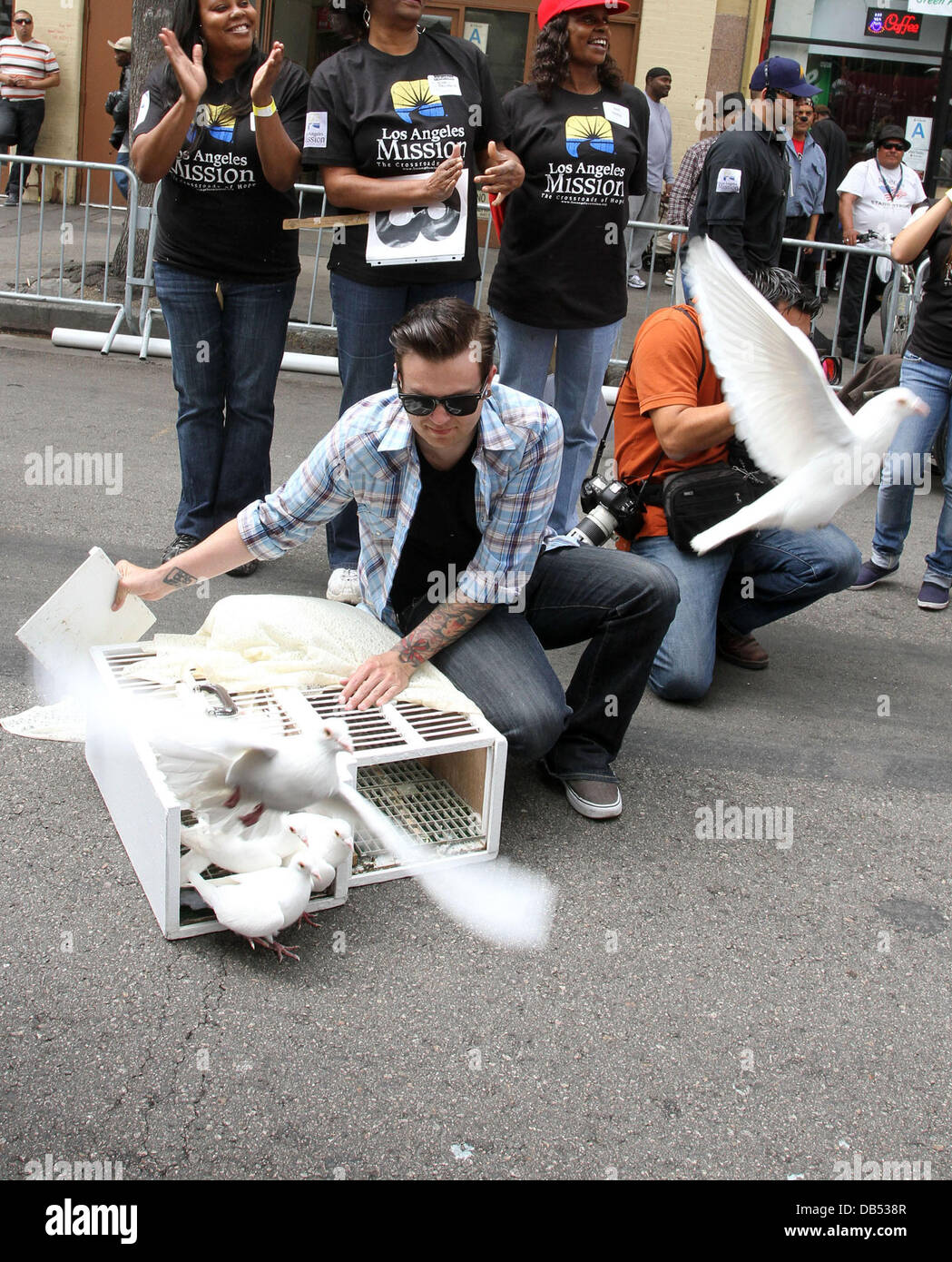 White Doves release Los Angeles Mission Easter for the homeless held at