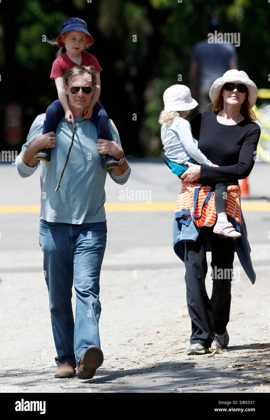 Marcia Cross, her husband Tom Mahoney and their daughters Eden and