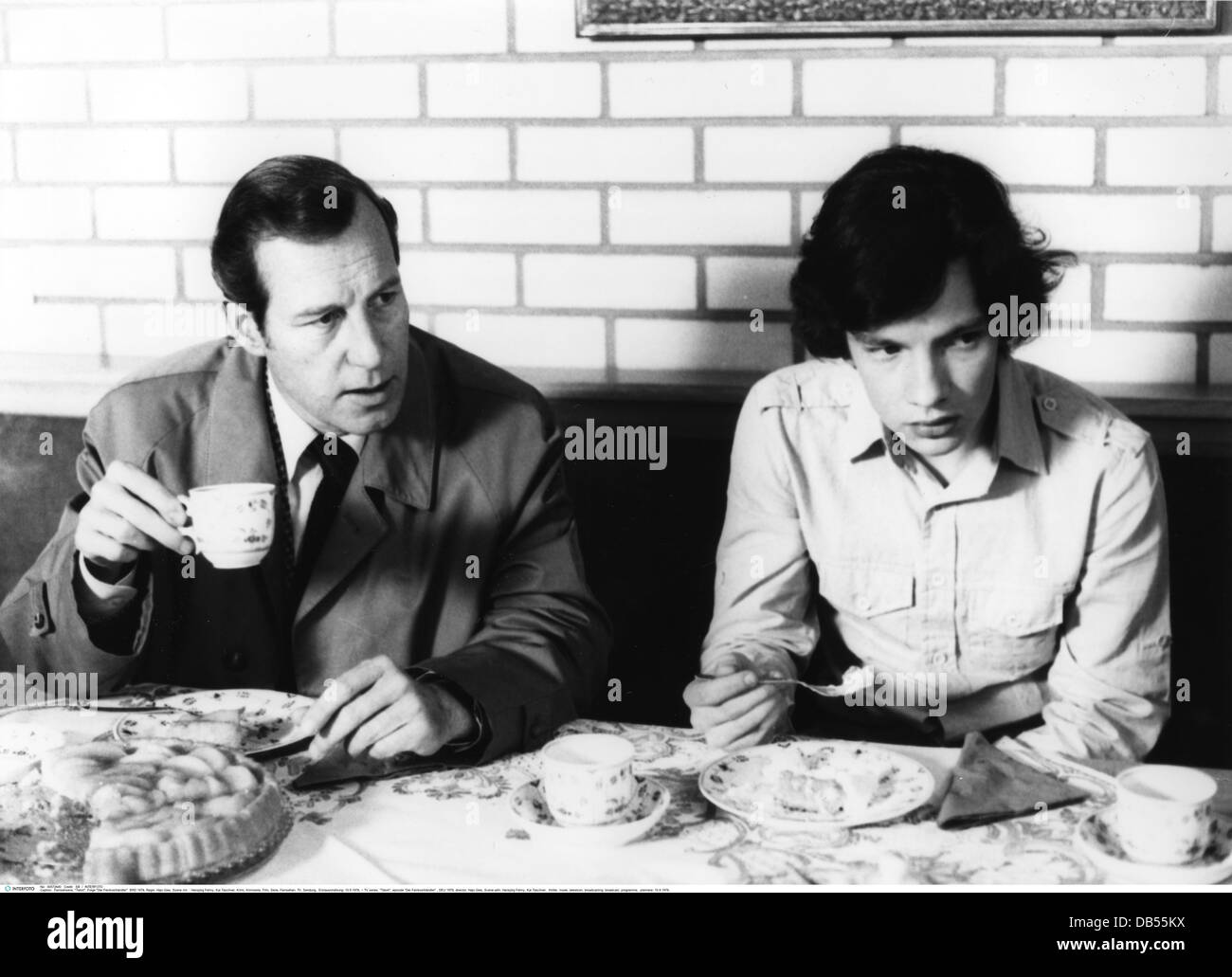TV series, 'Tatort', episode 'Der Feinkosthaendler' , DEU 1978, director: Hajo Gies, Scene with: Hansjoerg Felmy, Kai Taschner, Stock Photo