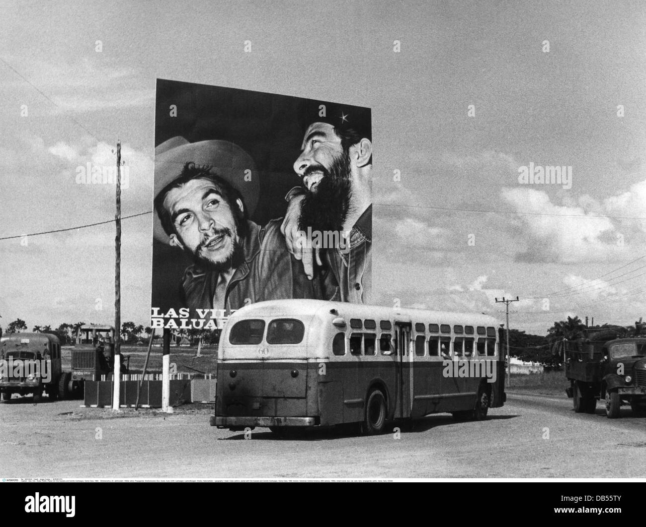 geography / travel, Cuba, politics, poster with Che Guevara and Camillo Cienfuegos, Santa Clara, 1969, Additional-Rights-Clearences-Not Available Stock Photo