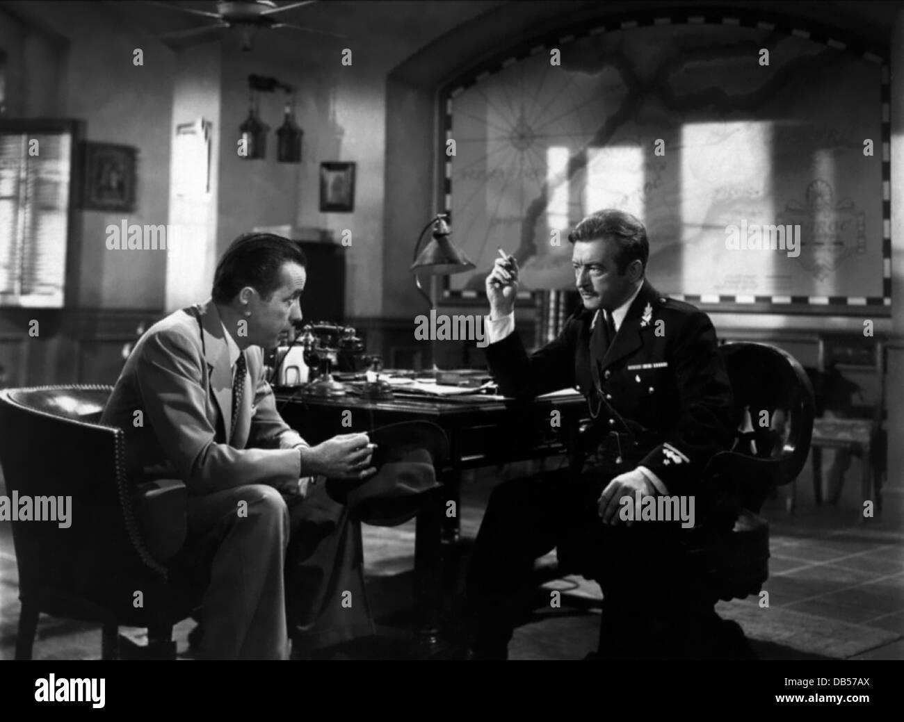 CASABLANCA Warner Bros., 1942. Directed by Michael Curtiz. With Humphrey Bogart, CLAUDE REINS Stock Photo