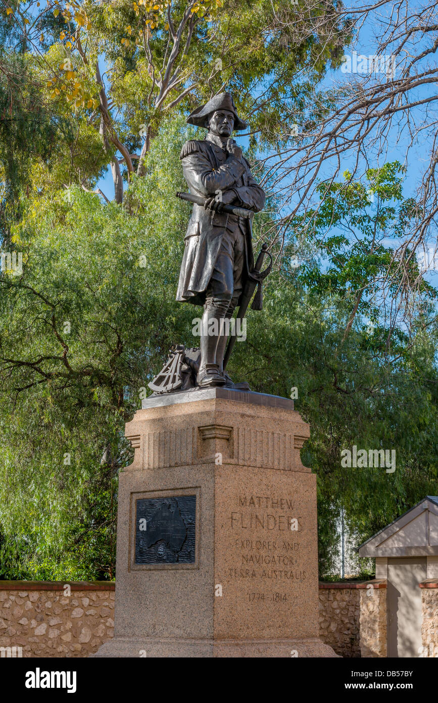 A statue of explorer and navigator Matthew Flinders on North Terrace