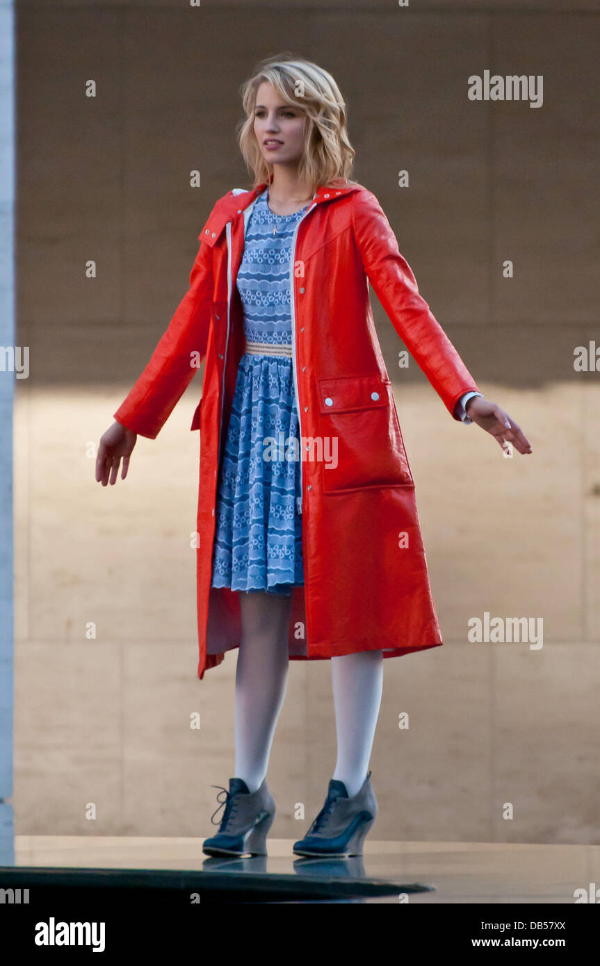 Dianna Agron In A Red Coat - Films Jackets