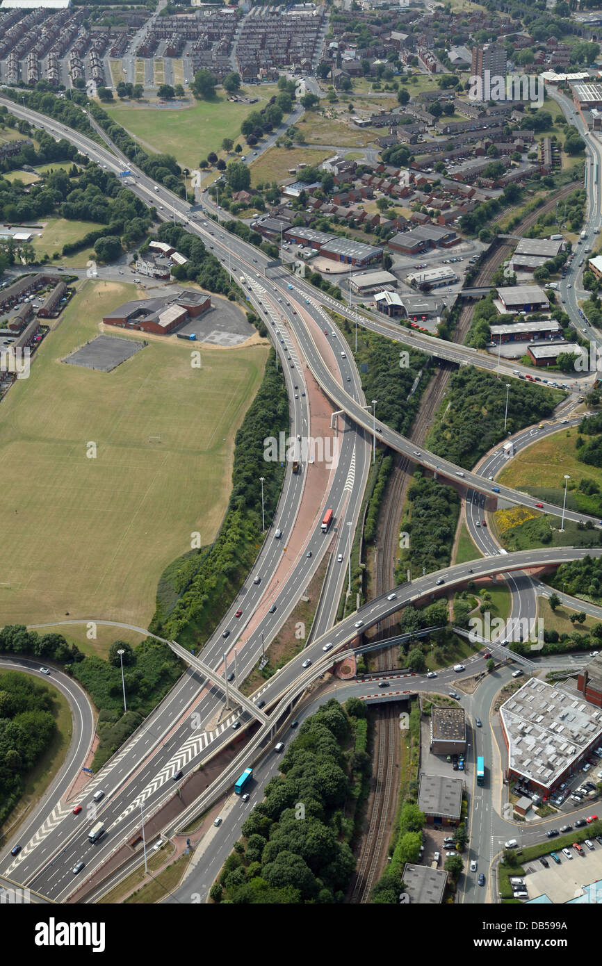 aerial view of the M621 Motorway in south Leeds Stock Photo - Alamy