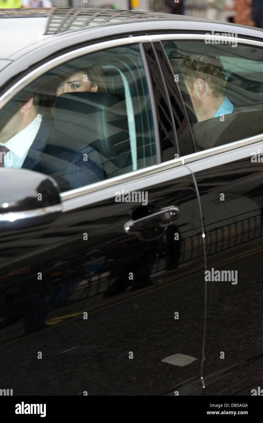 Catherine Middleton and Prince Harry arrive at Westminster Abbey ahead of her wedding due to take place on Friday, April 29, 2011. London, England - 28.04.11 Stock Photo