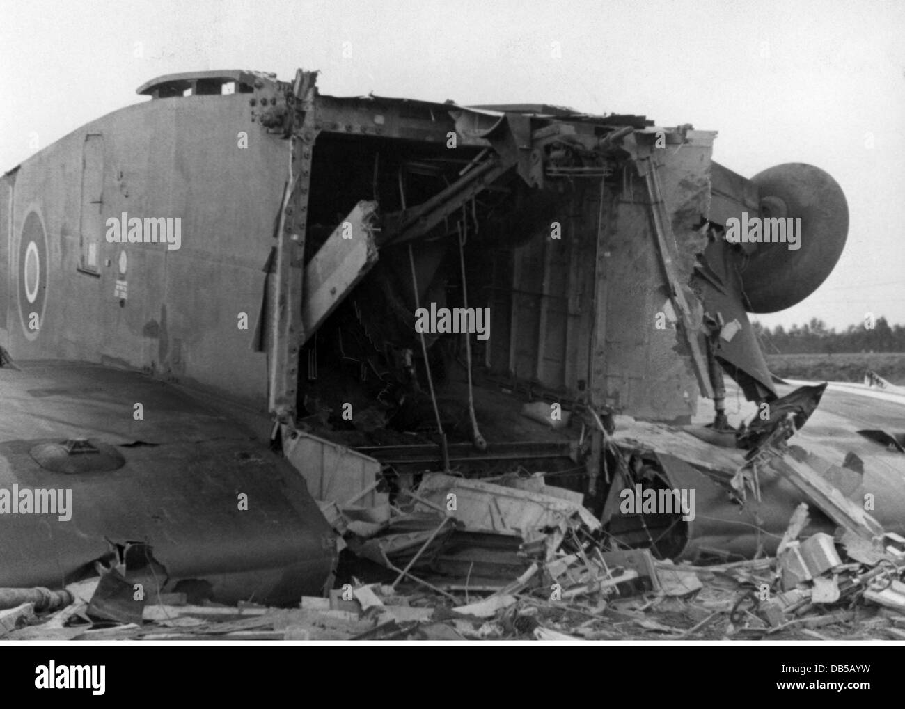 events, Second World War / WWII, Netherlands, Arnhem, 17. - 25.9.1944, crashed Hamilcar military glider of the British 1st Airborne Division (General Urquhart), Heelsum, 17.9.1944, Additional-Rights-Clearences-Not Available Stock Photo
