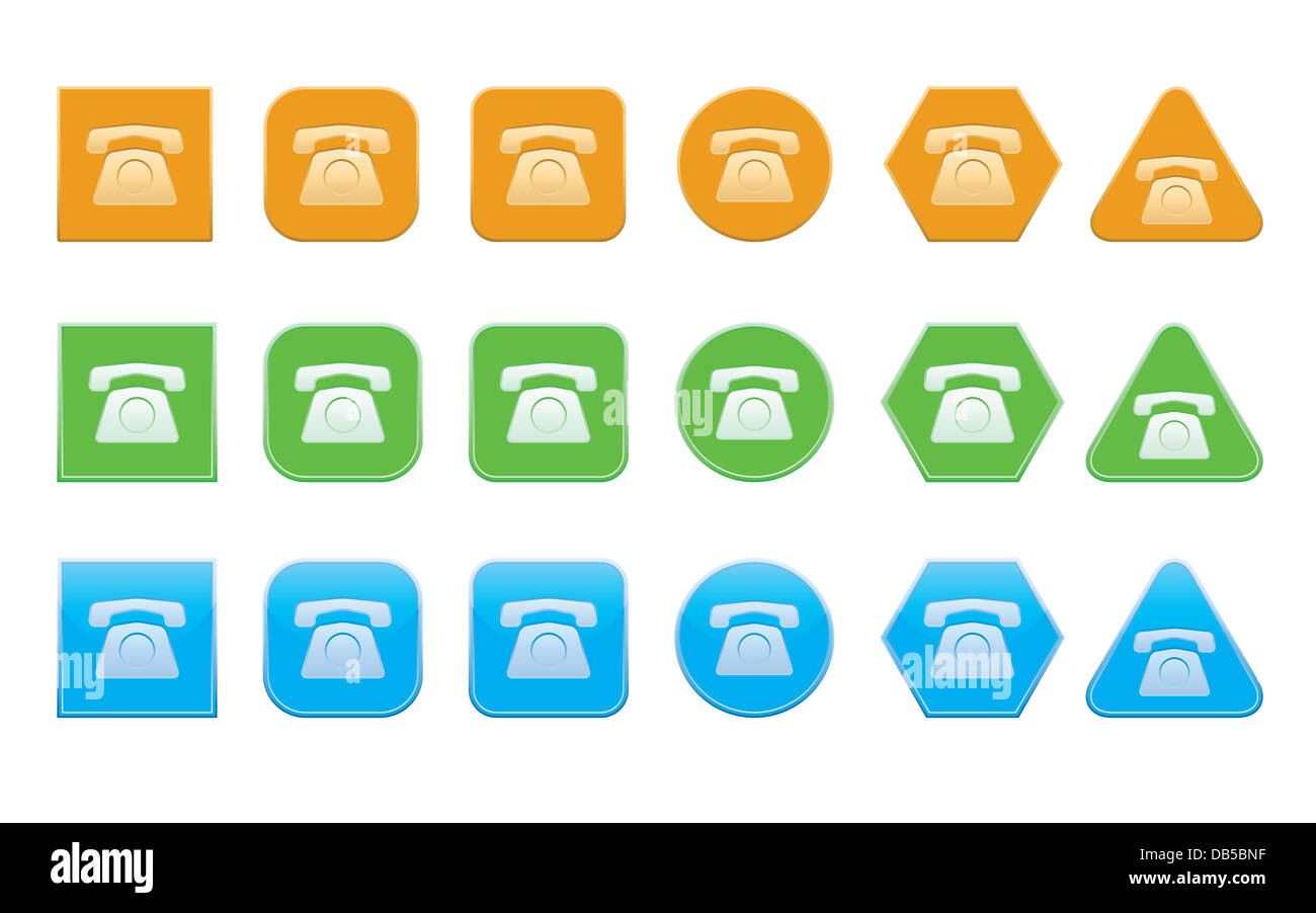 set of phone icons of different shape Stock Photo - Alamy