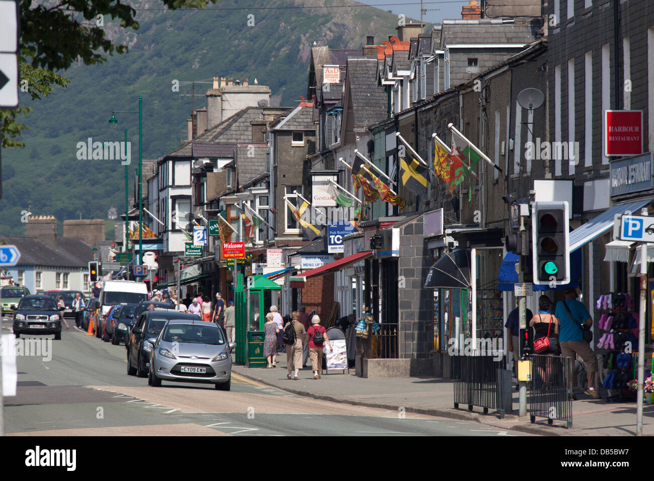 Town of Porthmadog, Wales. Picturesque view of the Porthmadog’s High