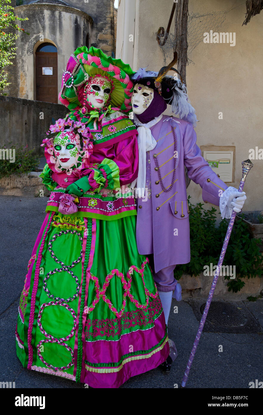 Lourmarin, Journées Vénitiennes Masque, Venetian days festival, France, Europe Stock Photo