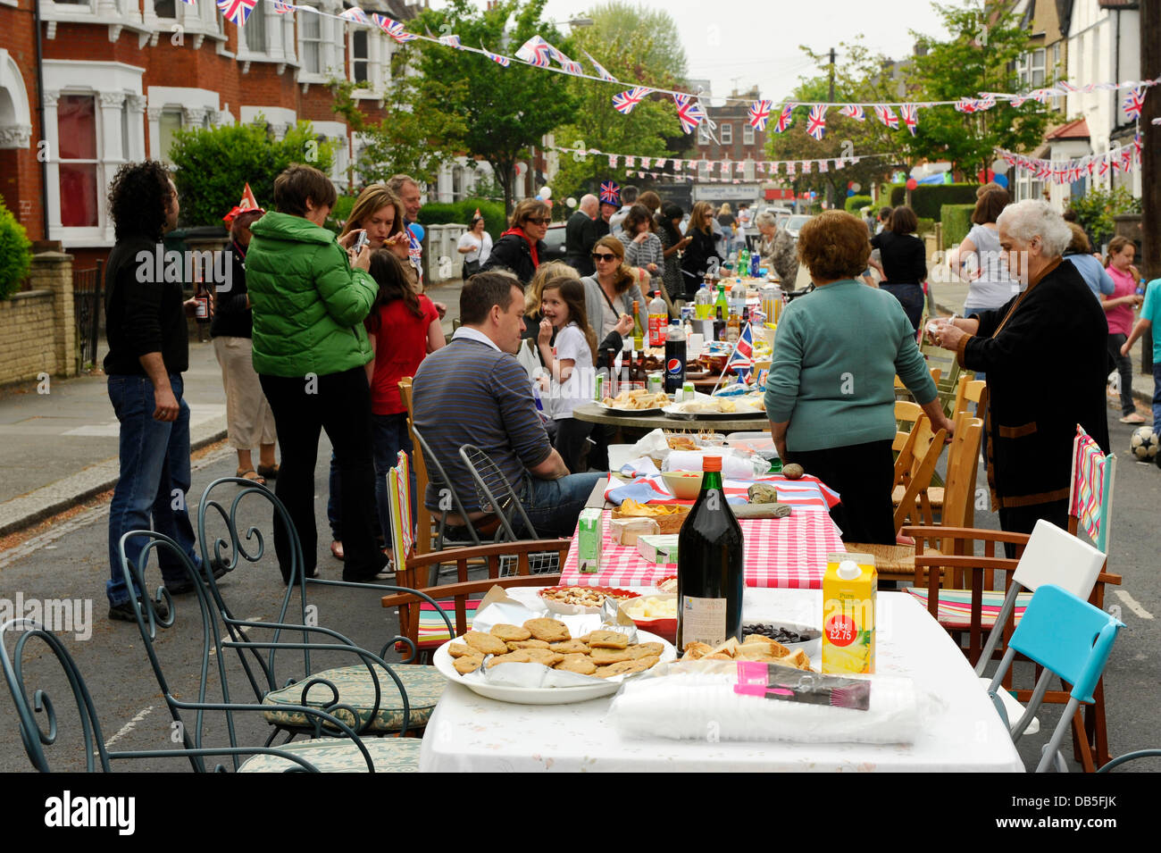 Royal Wedding Street party Held at Leicester Road, East Finchley, North London. England. London