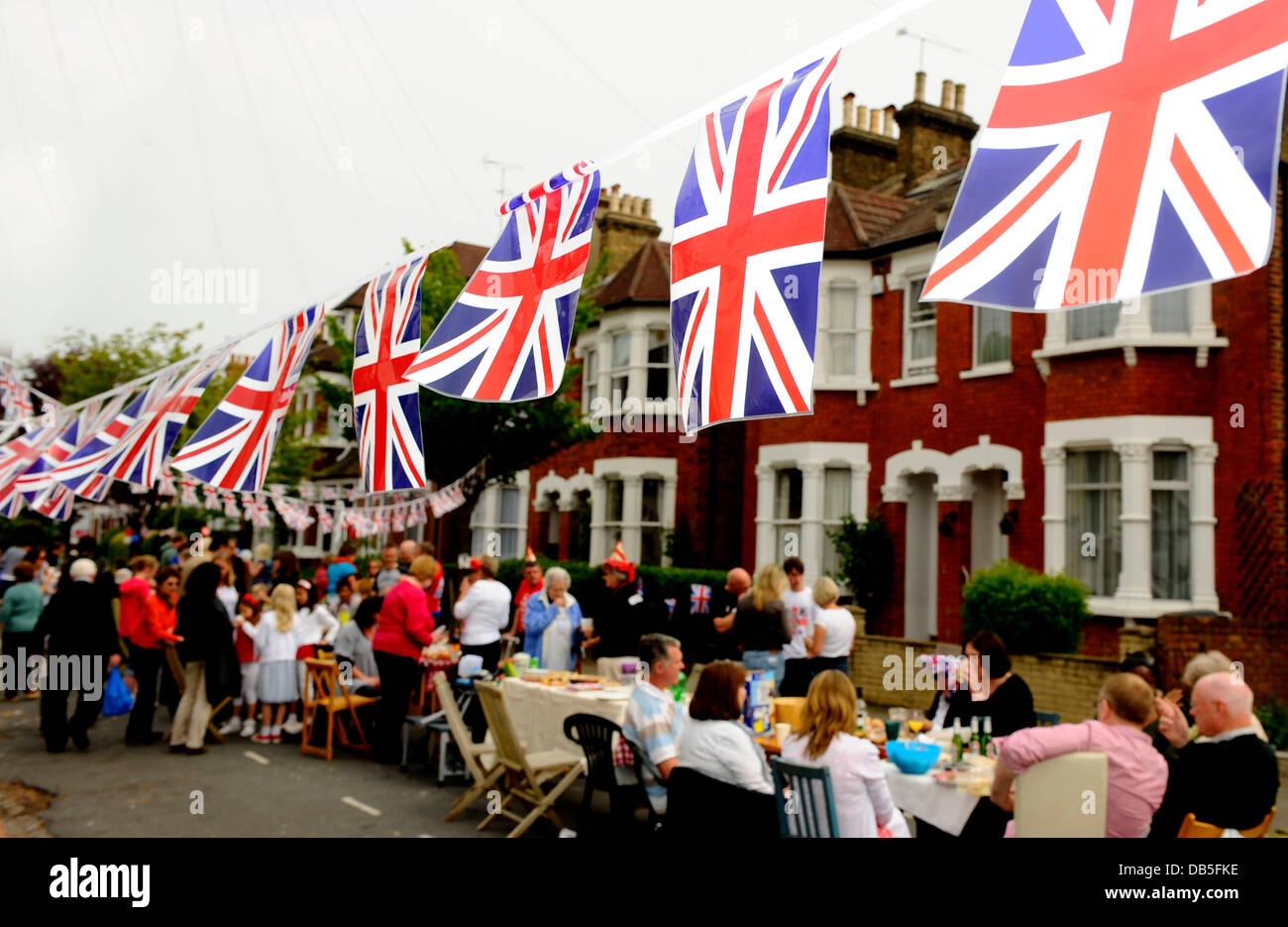 Royal Wedding Street party Held at Leicester Road, East Finchley, North London. England. London