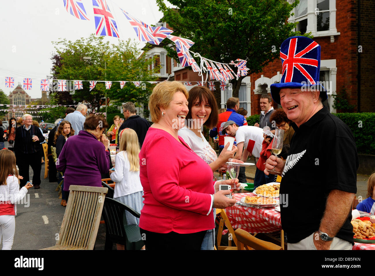 Royal Wedding Street party Held at Leicester Road, East Finchley, North London. England. London