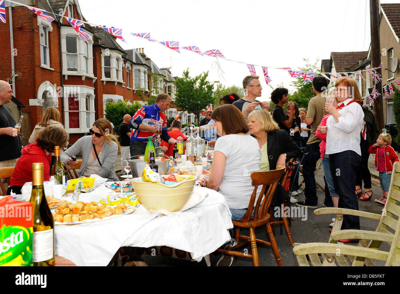 Royal Wedding Street party Held at Leicester Road, East Finchley, North London. England. London