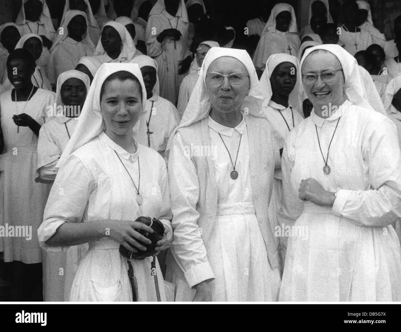geography / travel, Congo, events, Simba uprising 1964 - 1965, nuns liberated by mercenaries, Bunia, Ituri, Orientale province, December 1964, women, Congo Crisis, civil war, Africa, Democratic Republic of Congo, 20th century, historic, historical, 1960s, people, Additional-Rights-Clearences-Not Available Stock Photo
