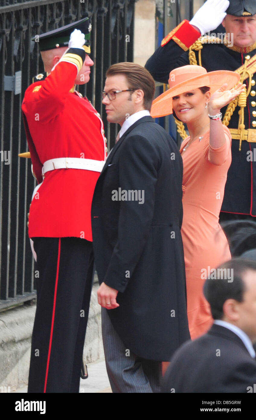 Daniel Westling and Princess VIctoria of Sweden   The Wedding of Prince William and Catherine Middleton - Westminster Abbey   London, England - 29.04.11 Stock Photo