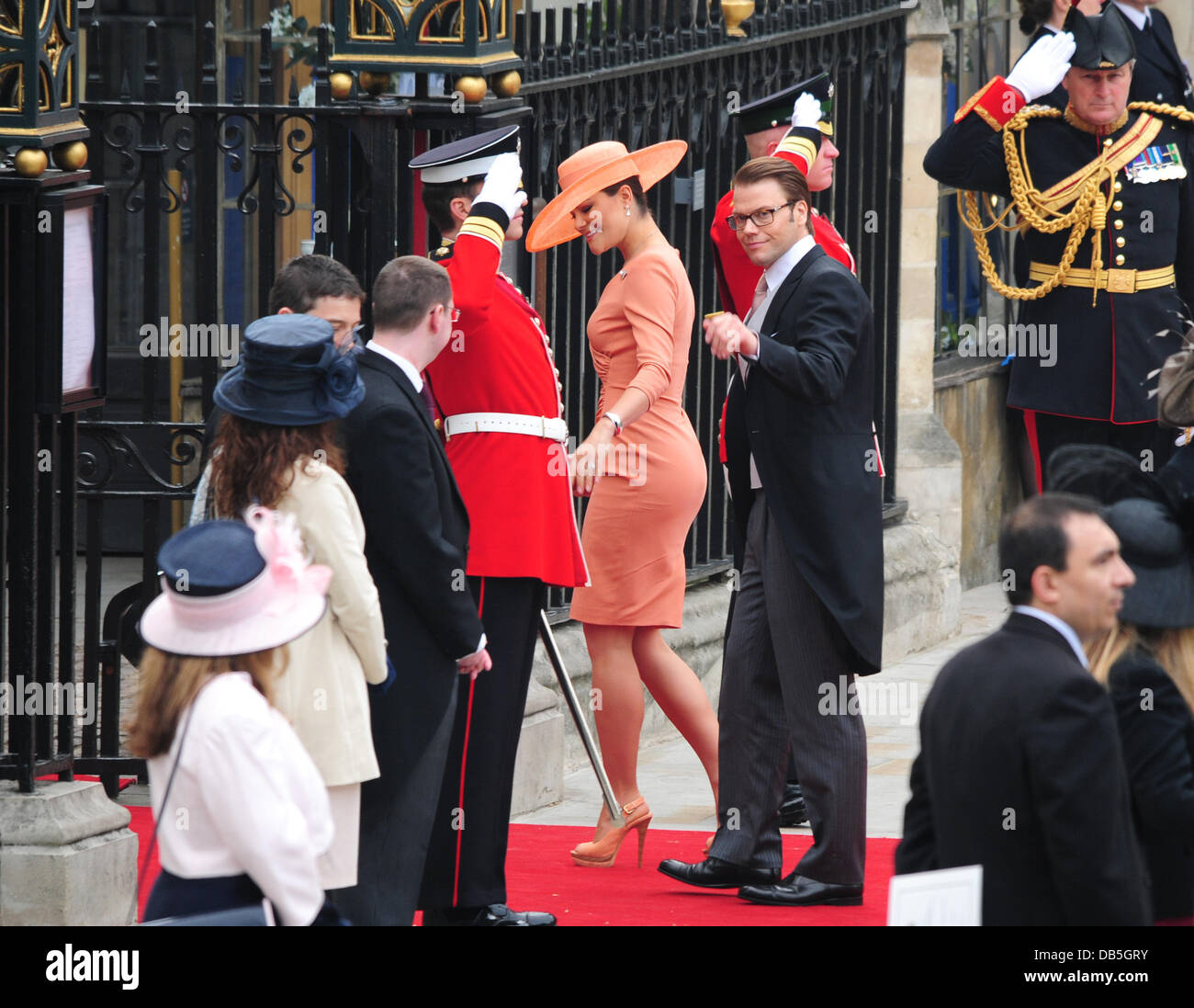 Daniel Westling and Princess VIctoria of Sweden   The Wedding of Prince William and Catherine Middleton - Westminster Abbey   London, England - 29.04.11 Stock Photo