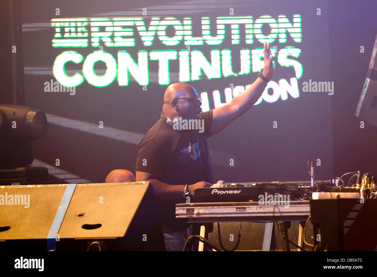 DJ Carl Cox performing live at LX Factory Lisbon, Portugal - 30.04.11 Stock Photo