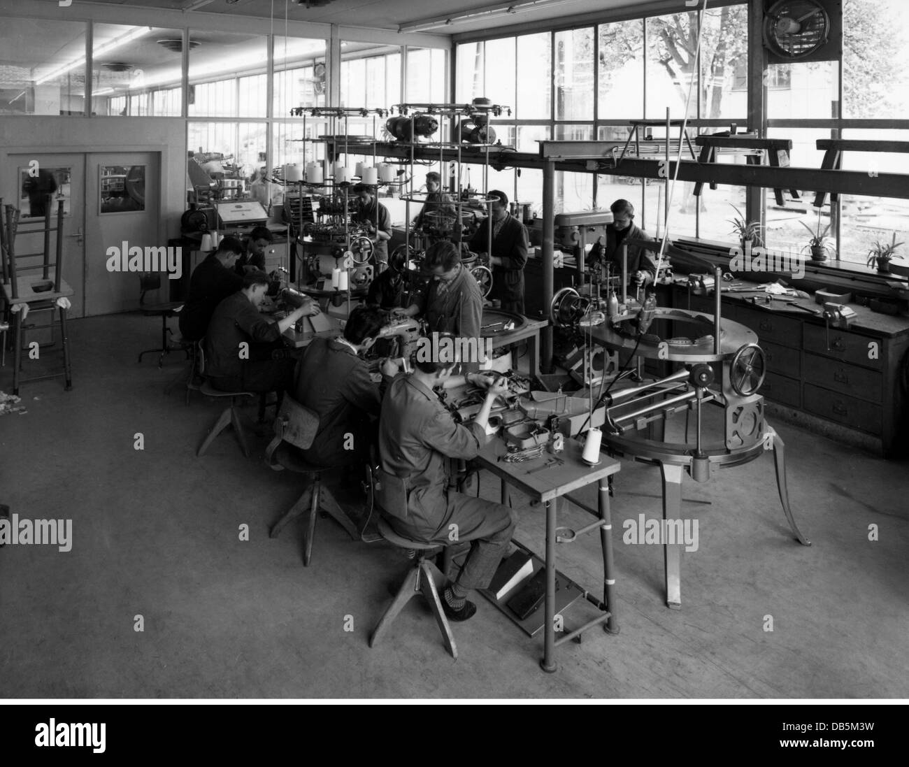 industry, textile, Schiesser, factory, interior view, interior view,  Radolfzell, Germany, 1961, Additional-Rights-Clearences-Not Available Stock  Photo - Alamy