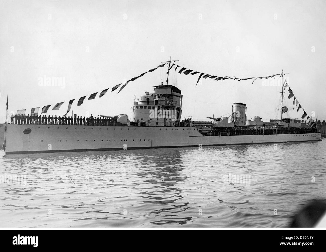 military, Italy, navy, Italian torpedo boat, 2000 tons, 1930s, Additional-Rights-Clearences-Not Available Stock Photo