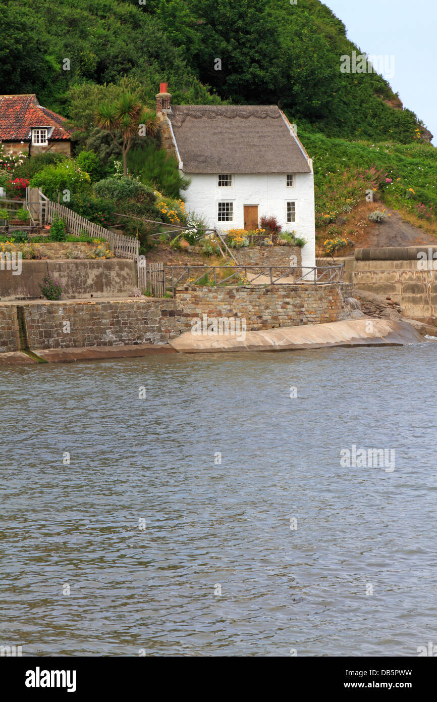 Thatched Cottage On The Harbour In Runswick Bay North Yorkshire