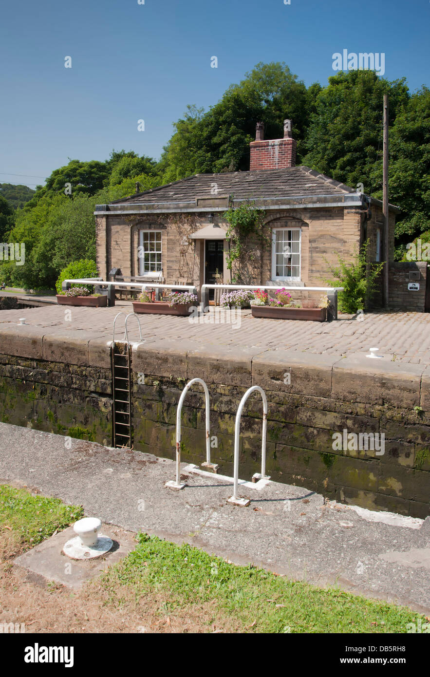 canalside house by lock Stock Photo Alamy