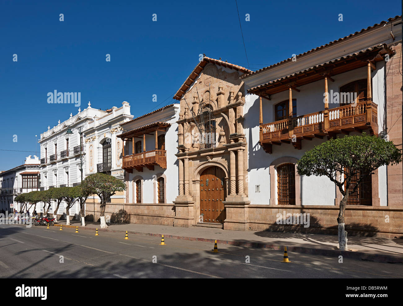 Casa de la Libertad, colonial buildings at Plaza de 25th Mayo, Sucre, Bolivia, South America Stock Photo