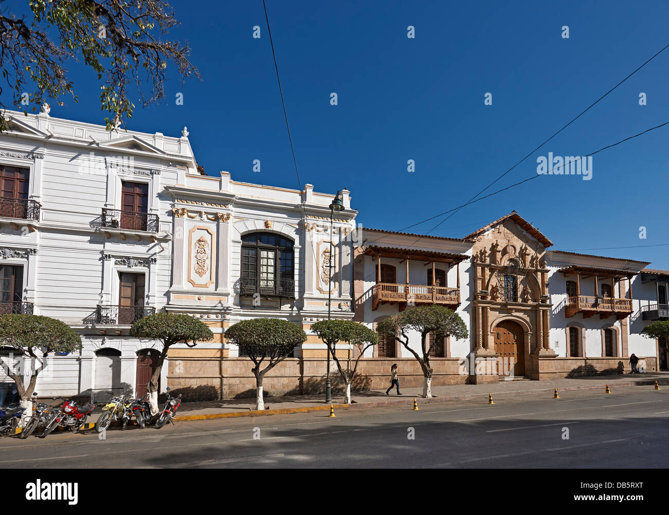 Casa de la Libertad, colonial buildings at Plaza de 25th Mayo, Sucre, Bolivia, South America Stock Photo