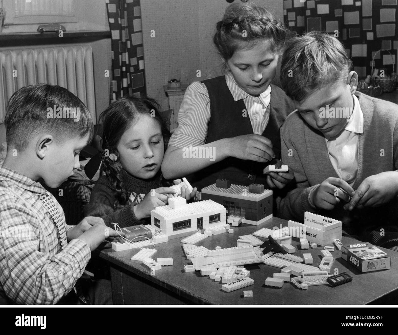 people, children, playing children, girls and boys playing with LEGO