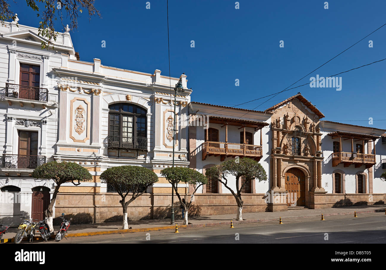 Casa de la Libertad, colonial buildings at Plaza de 25th Mayo, Sucre, Bolivia, South America Stock Photo