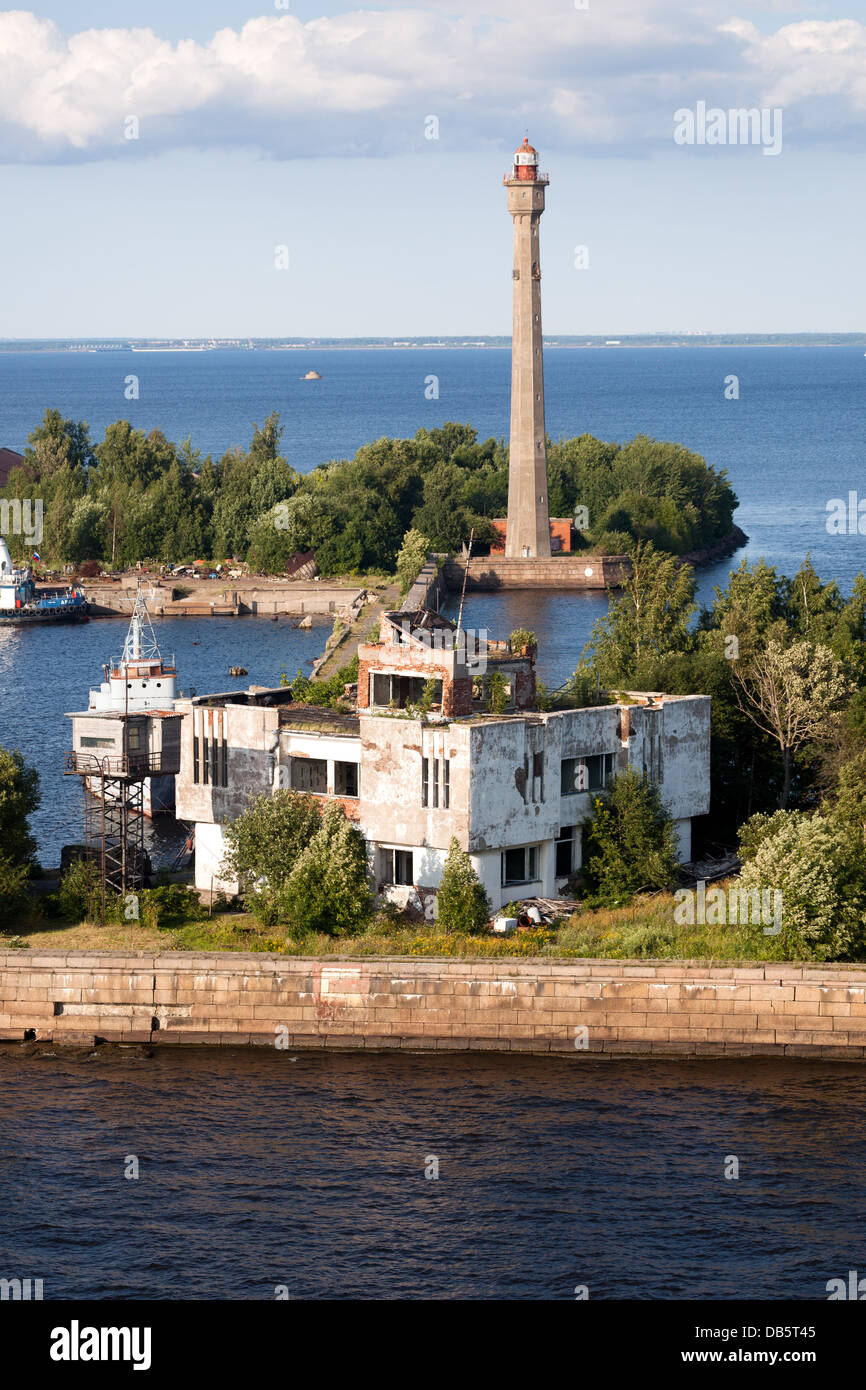 Derelict buildings on Kotlin Island Gulf of Finland. Russia. Stock Photo
