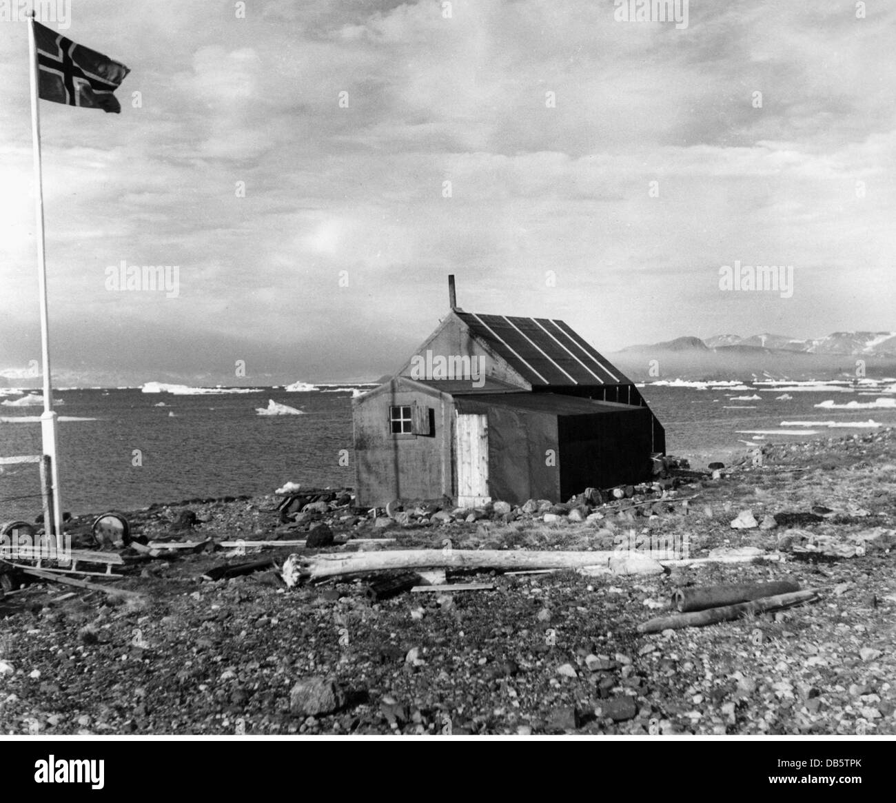 geography / travel, Denmark, Norwegian station at Greenland, circa 1960, Additional-Rights-Clearences-Not Available Stock Photo