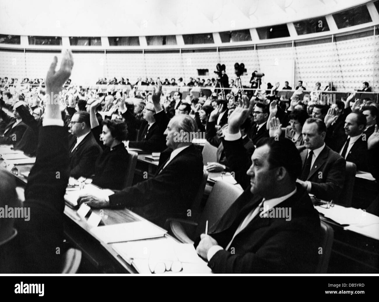 geography / travel, East Germany, politics, Volkskammer (People's Chamber), 5th legislative period, vote about travelling restrictions for West Germans, East Berlin, July 1968, Additional-Rights-Clearences-Not Available Stock Photo