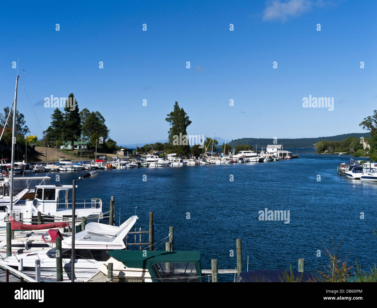 dh Lake Taupo TAUPO NEW ZEALAND Boat marina riverside Waikato River