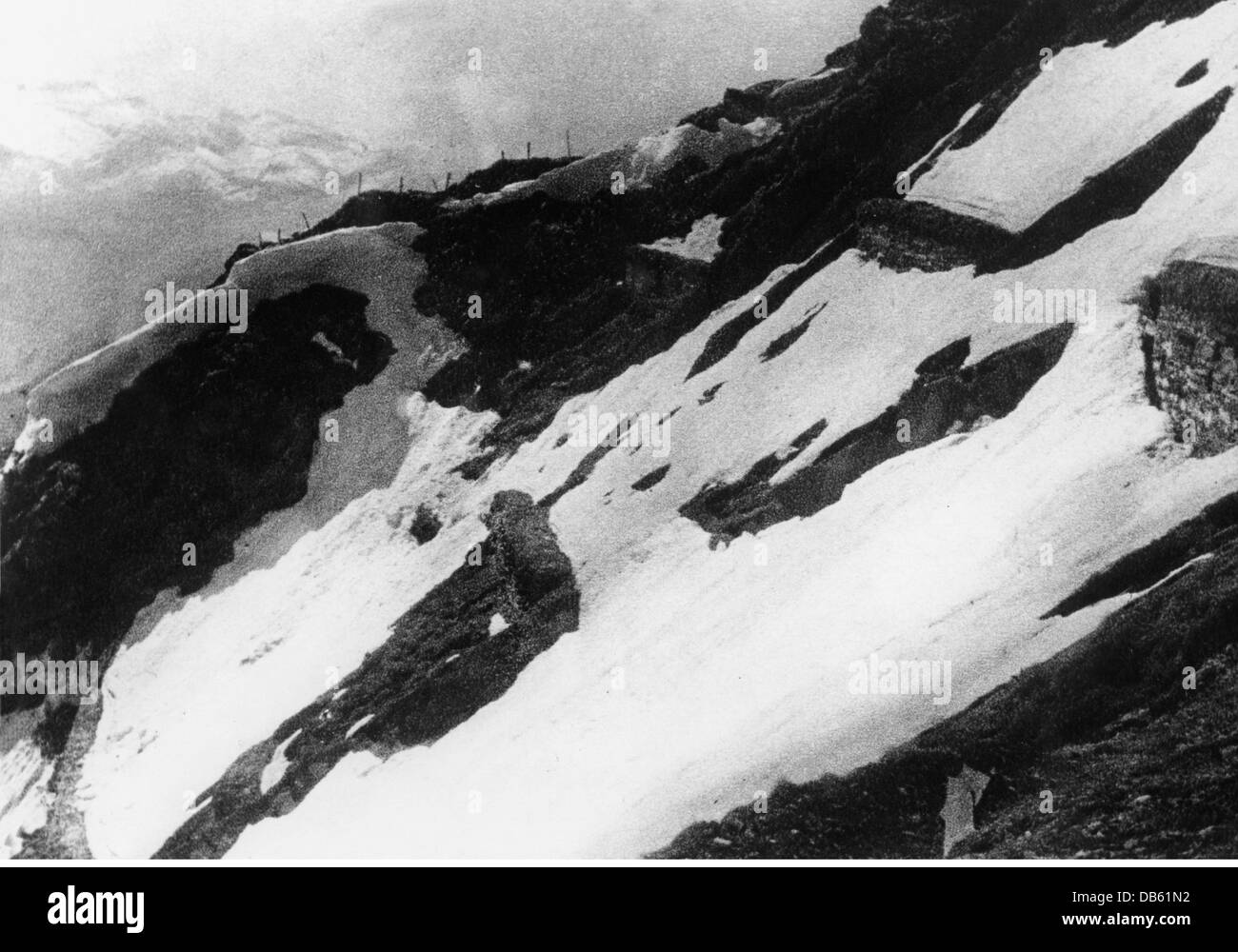 disasters, avalanches, prevention, wall terraces at Niesen Mountain, Bernese Oberland, Switzerland, 1930s, Additional-Rights-Clearences-Not Available Stock Photo