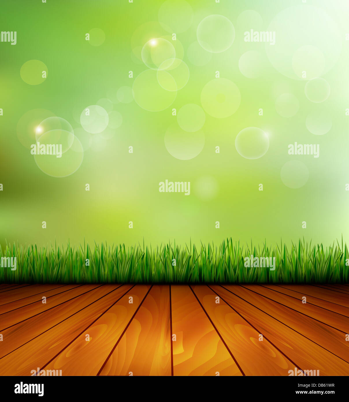 Background with wood and grass. Vector Stock Photo - Alamy