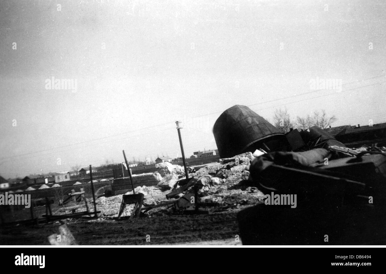 events, Second World War / WWII, Soviet Union, destroyed facilities in the Ukraine, 1941/1942, Additional-Rights-Clearences-Not Available Stock Photo