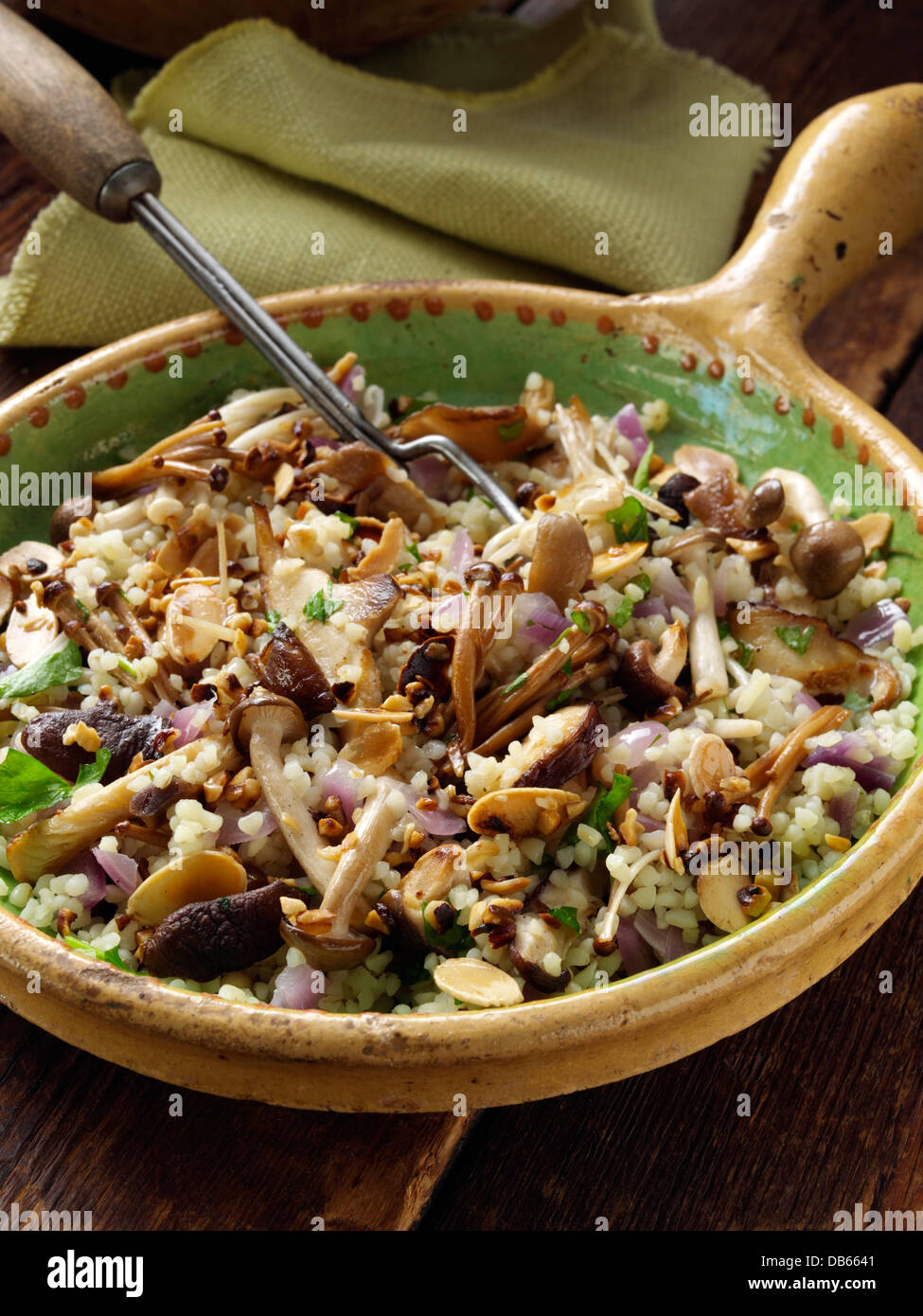 Bulgur pilaf with mushrooms Stock Photo Alamy