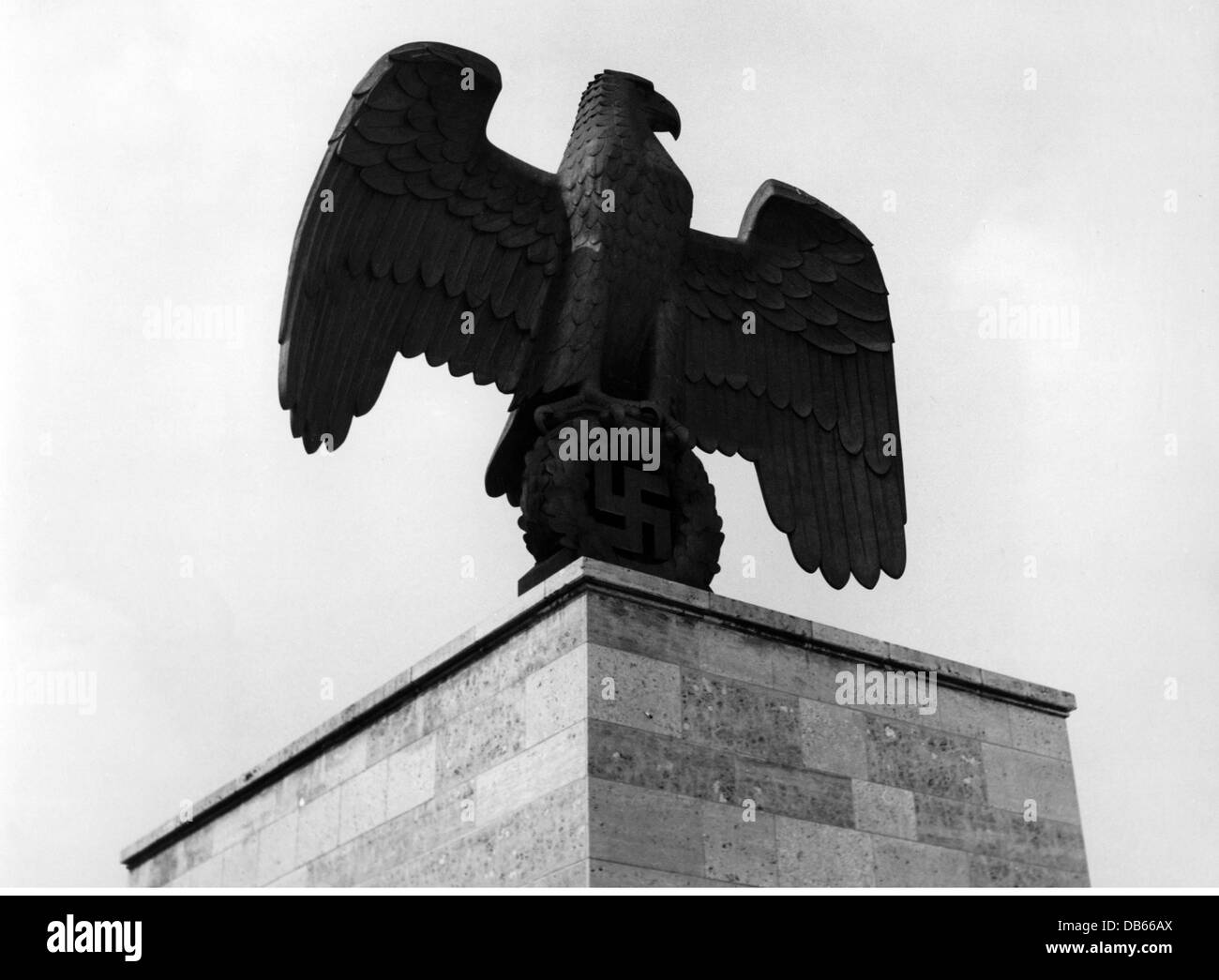 National Socialism / Nazism, 1933 - 1945, emblems, Reichsadler (imperial eagle), swastika eagle on the Nazi party rally grounds at Nuremberg, 1930s, Additional-Rights-Clearences-Not Available Stock Photo