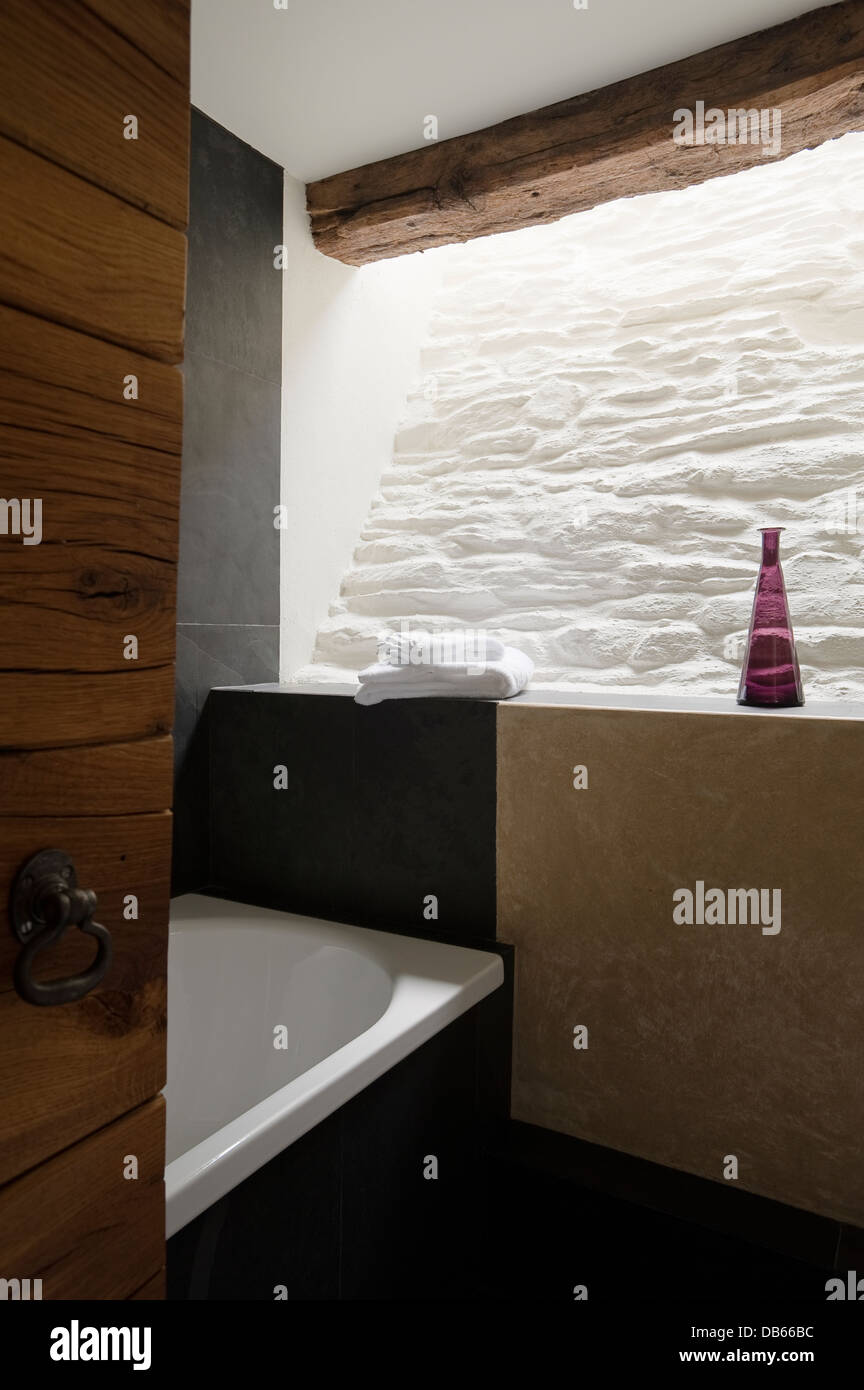 Modern bathroom in barn conversion in Devon, UK Stock Photo Alamy