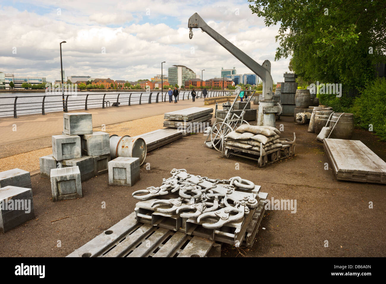 Silent Cargoes artwork, Salford Quays, Greater Manchester, UK Stock Photo
